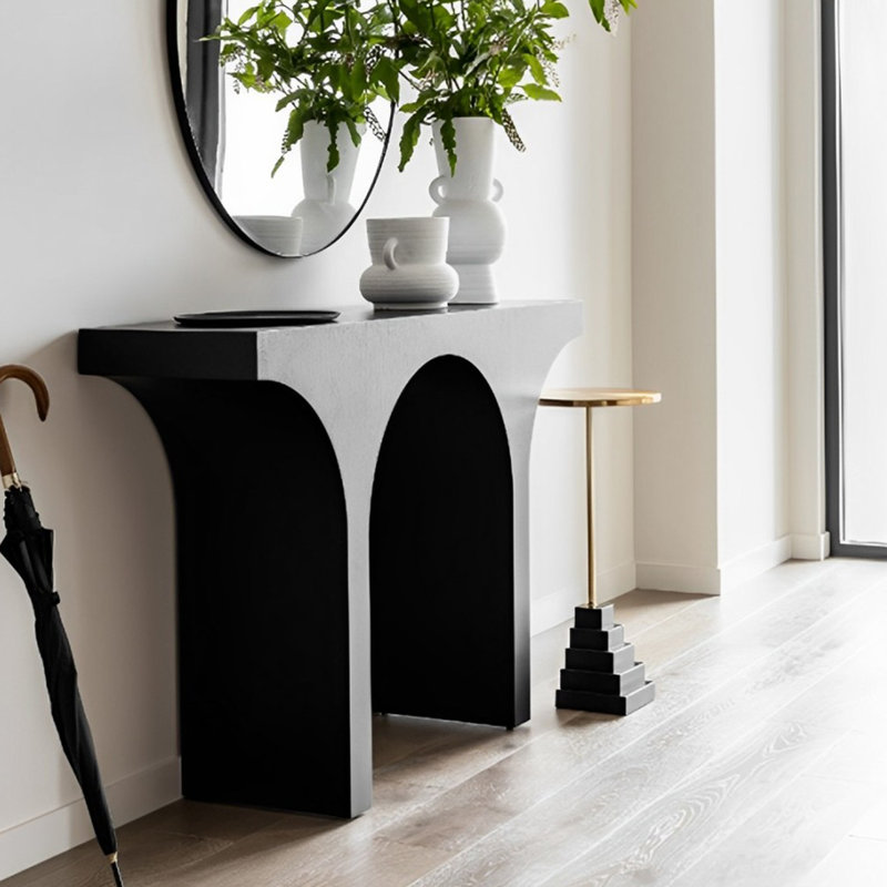 Console moderne minimaliste, H 33,46 po x l 47,24 po x P 13,78 po, Noir, noir, noir, noir