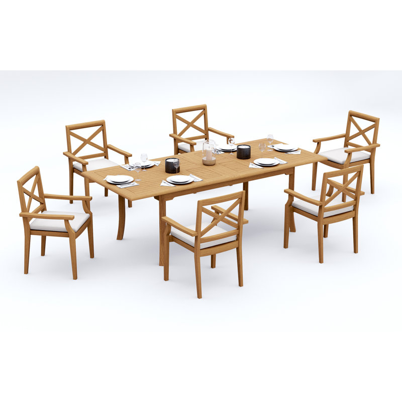 Ensemble repas extérieur rectangulaire Damarrea, 6