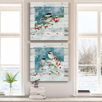 «Warm Christmas Wishes» - ensemble de 2 impressions sur toile tendue