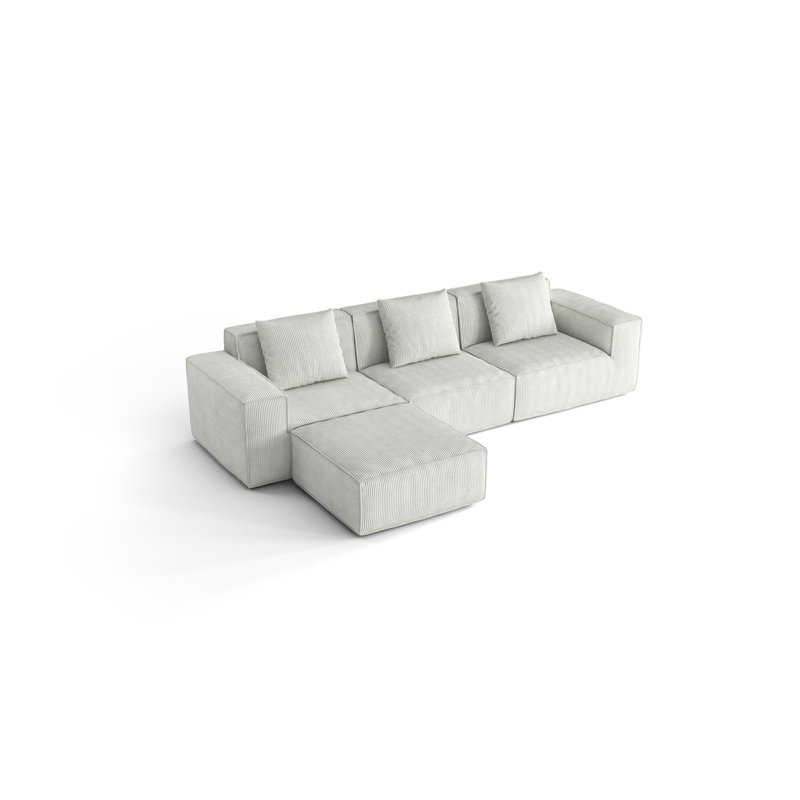 Le canapé modulaire Boneless de 118 pouces peut être converti en un canapé-lit surdimensionné. Ensemble de canapé à conversion libre.