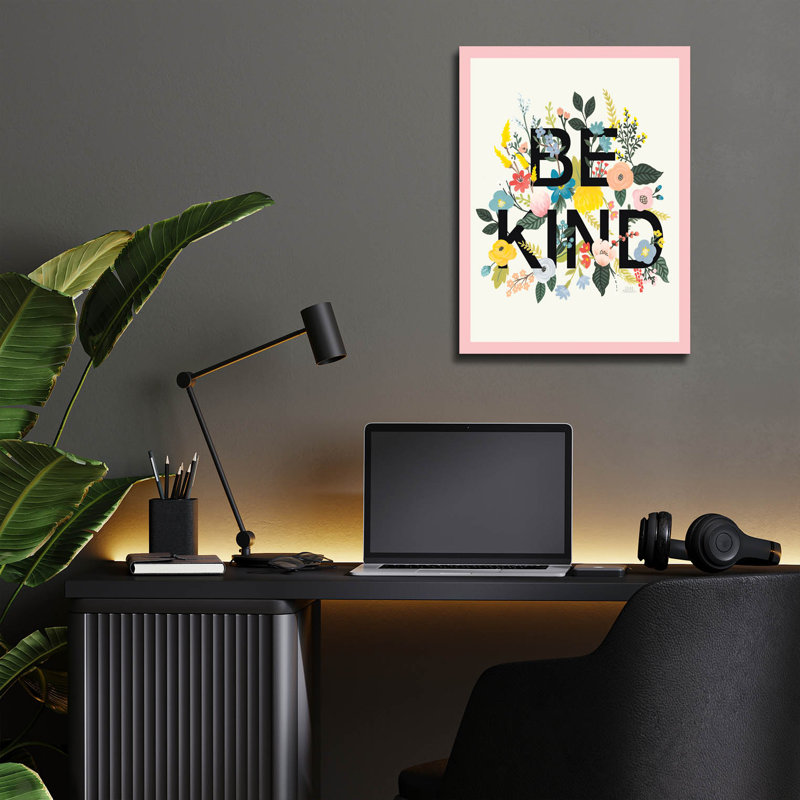 Art mural en verre épique «Wild Garden 1 Be Kind Cp» par Laura Marshall, H 16 po x l 12 po x P 0,13 po
