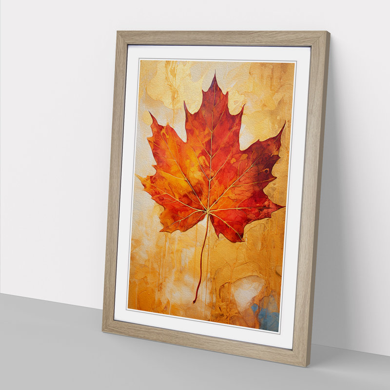 Leaf Gestural No.3 - Framed Print, Oak, 34cm H x 25cm W x 2cm D