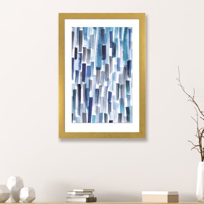 «Colorful Brushstrokes Indigo» par Ninola Design - reproduction d'art