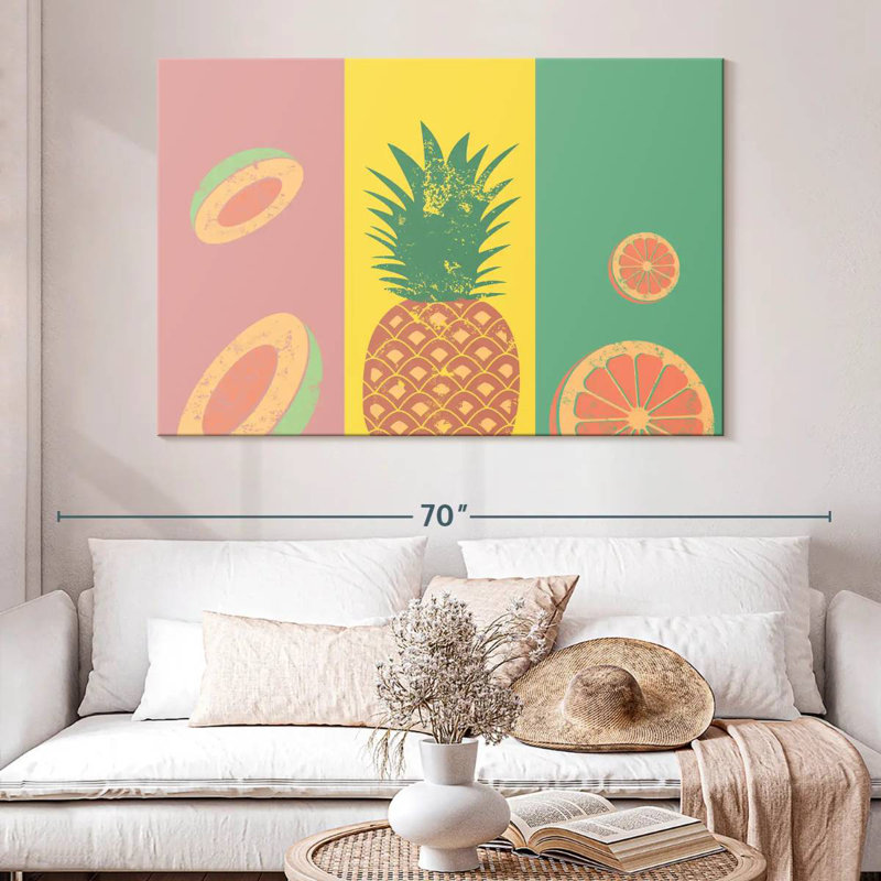 Doux fruits pastel, H 34 po x l 51 po