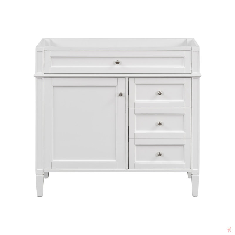 Meuble-lavabo de 36 po sans lavabo supérieur, armoire de rangement moderne avec 2 tiroirs et un tiroir basculant, structure en bois massif