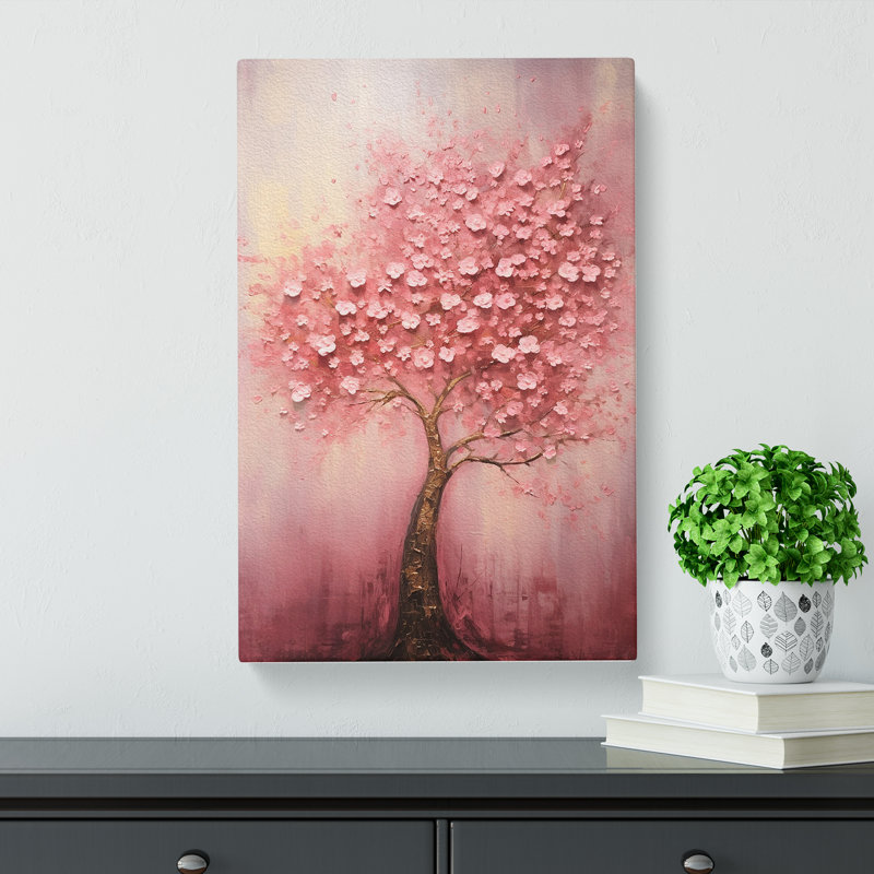 Cherry Blossom Tree Abstract - Wrapped Canvas Print, 76cm H x 50cm W x 3cm D
