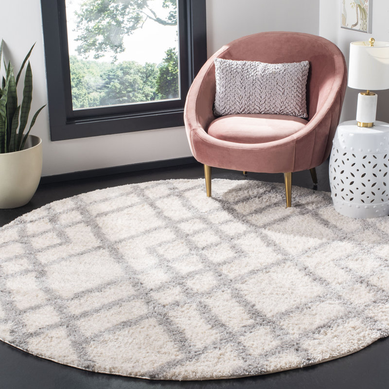 Tapis à poils longs Novotny, Rond 3 pi 3 po