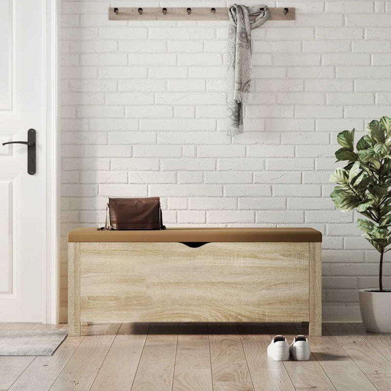 Upholstered Engineered Wood Bench, Sonoma Oak