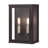 2-Light Outdoor Wall Sconce, Dark Bronze, Matte Brass Accents, Weatherproof Glass Door Closure