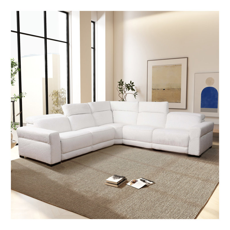 Canapé modulaire inclinable Yohan - Boucle blanche