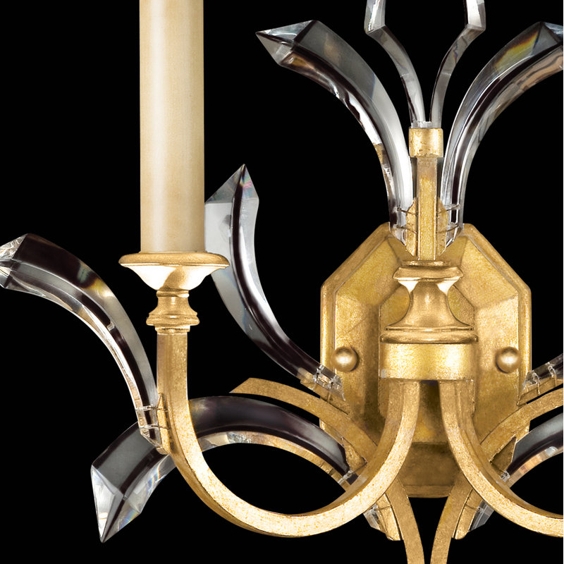 Beveled Arcs Candle Wall Light, Gold
