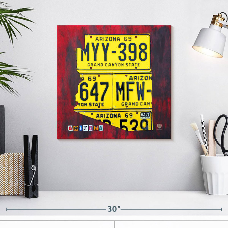 Plaque de l'Arizona, H 16 po x l 16 po