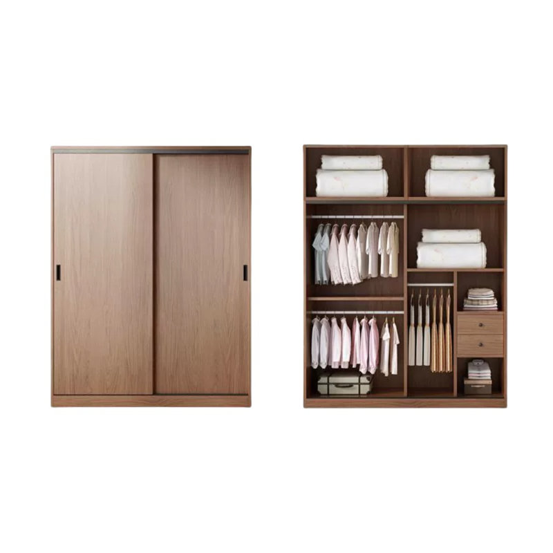 Garde-robe simple noyer classique, H 87 po x l 47 po x P 24 po