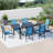 7 Piece Patio Expandable Table Dining Set, Outdoor Dining Table And Chairs Set For 4 To 8, 6 PVC-coated polyester Chairs, 1 Iron Expandable Dining Table, Patio Furniture Set For Deck, Backyard, Lawn, Poolside-109336122