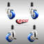 3.5 Inch 316SS Poly Swivel 1-3/8 Inch Expanding Stem Caster Set 2 Brake-101372063