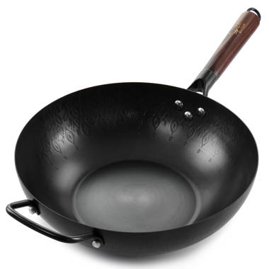  JOYCE CHEN Professional Series 14-Inch Cast Iron Wok with Maple  Handle: Home & Kitchen