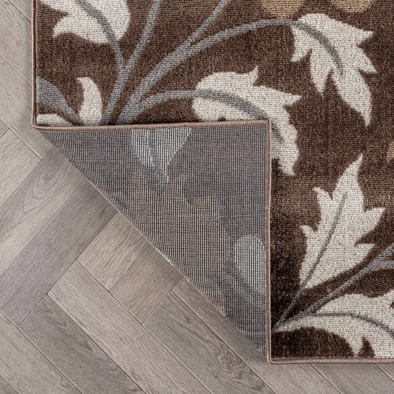 Tapis contemporain à fleurs, Tapis de couloir 2 pi 2 po x 12 pi
