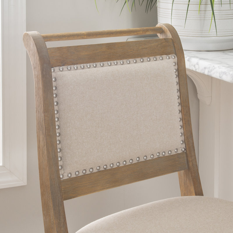 Tabouret de bar et de comptoir rembourré Eidson, Tabouret de bar (siège d'une hauteur de 30 po), Naturel