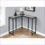 Table basse d'angle moderne pour le salon, plateau en stratifié gris et amp; Cadre en métal noir