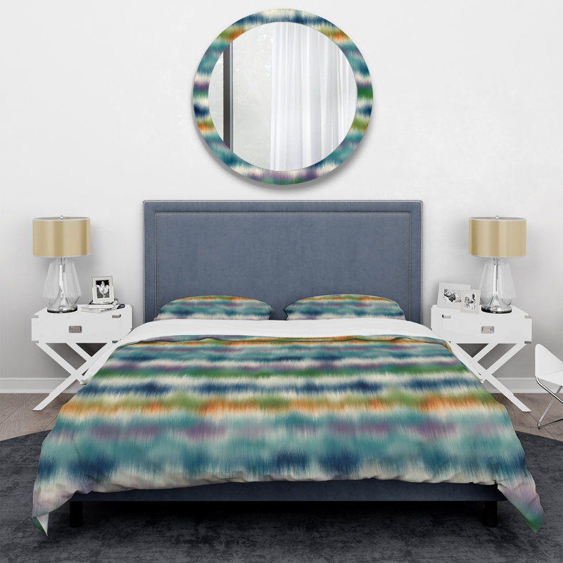 Multicolor Striped Pattern - Abstract Duvet Cover Set - Microfiber Polyester