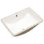 Lavabo encastré en céramique avec trop-plein - 19,91 po x 15 po x 7,6 po, blanc, pour les mises à jour de salle de bain Rectangulaire blanc 19,91 po x 15 po, pour salle de bain