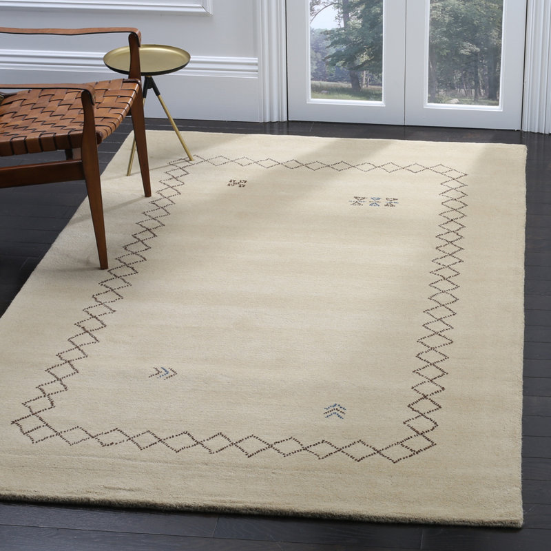 Coraima Hand Loomed Wool Geometric Rug, Rectangle 8' x 10'
