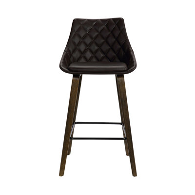 Tabouret de bar 26 po en similicuir brun
