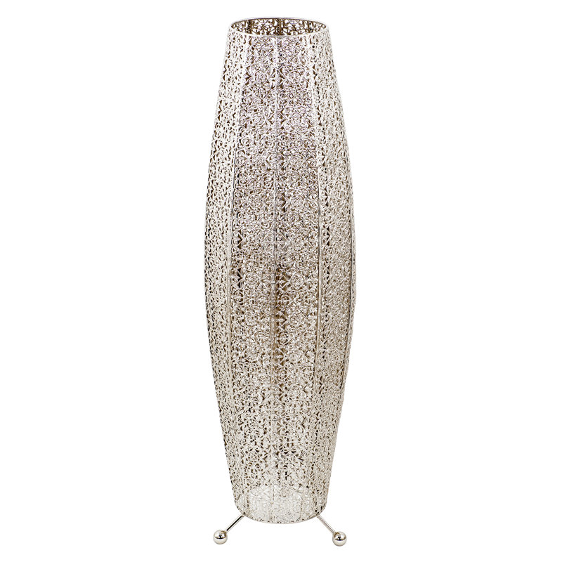 85cm Traditional Floor Lamp, Silver, Silver