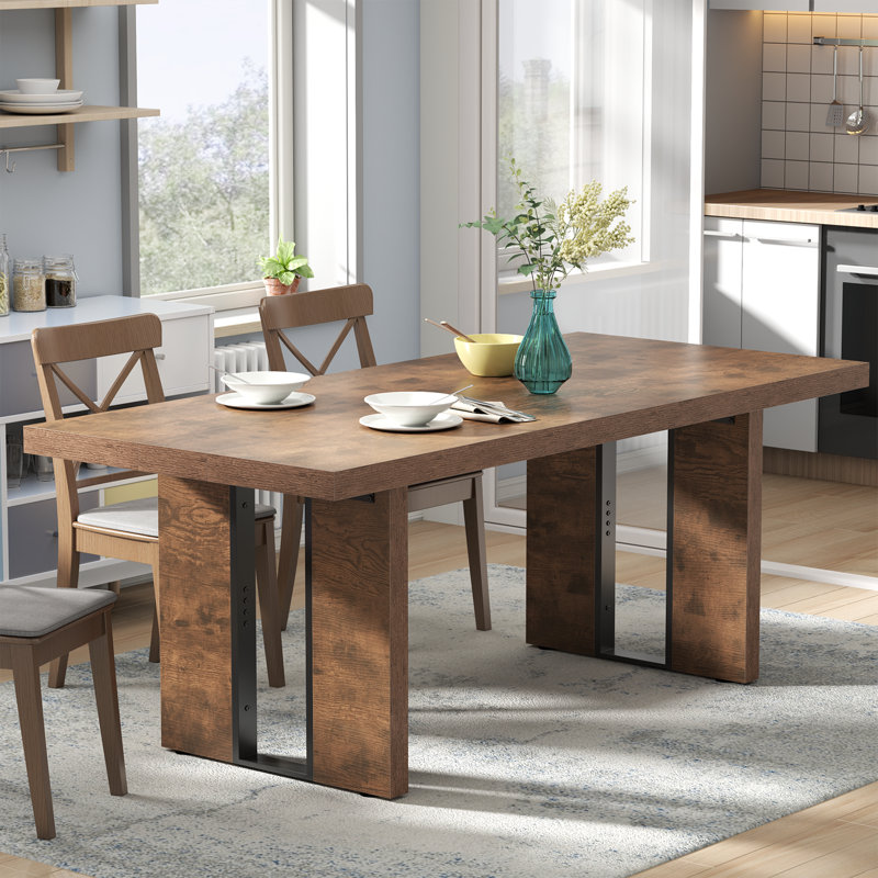 Dasinger 70.8 Inch Dining Table, Modern Kitchen Table for 6-8 People for Living Room, Rustic