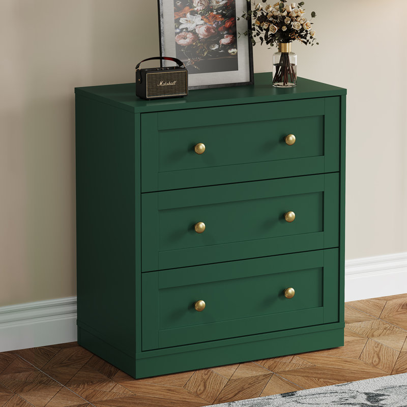 Yokota 3 Drawer 60Cm Chest, Green
