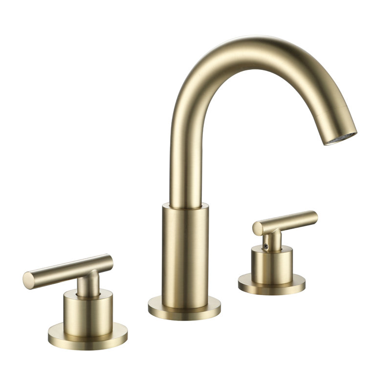 Robinet de salle de bain à large entraxe, Or, 1.2