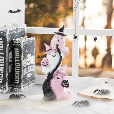 13"H Halloween Polyresin Stacked Ghost Table Decor