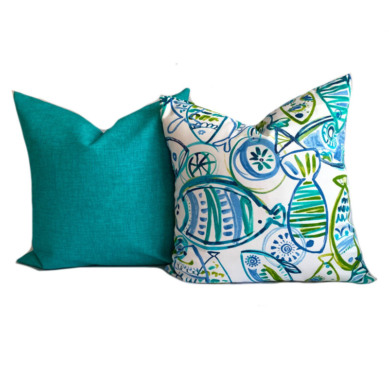 Housse de coussin intérieur / extérieur en polyester Richloom, H 15,5 po x l 15,5 po