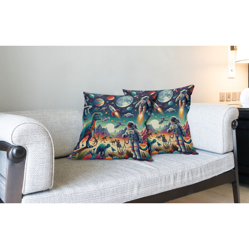 Coussin décoratif réversible en tissu, H 16 po x l 16 po, Carré