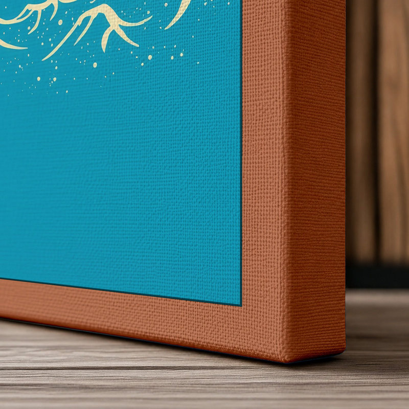 Leaping Orca Coastal - Wrapped Canvas, 24x16 - 61.0 x 40.6 cm, Terracotta Border