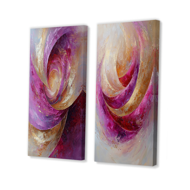 Abstrait lavande équilibre de tranquillité I - Collection d'art mural abstrait 2 pièces, H 28 po x l 25 po, Toile tendue