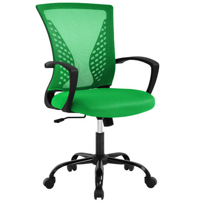 Office Chair Mid Back PC Swivel Lumbar Support Adjustable Chair Task Adjustable Mesh Ergonomic Chair Desk Task Computer Ergonomic Comfortable Mesh Chair With Armrest For Home Office