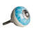 Aqua White And Silver Geometric Ceramic Drawer Pull Knobs
