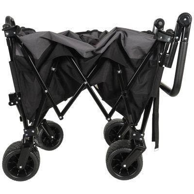 Versatile Push-Pull Folding Van with Swivel Handle and 360° All-Terrain Wheels - Heavy-duty, adjustable design, high-capacity transport, groceries and outdoor use