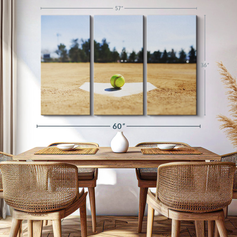 " Softball Base " on, 36" H x 57" W x 1.25" D
