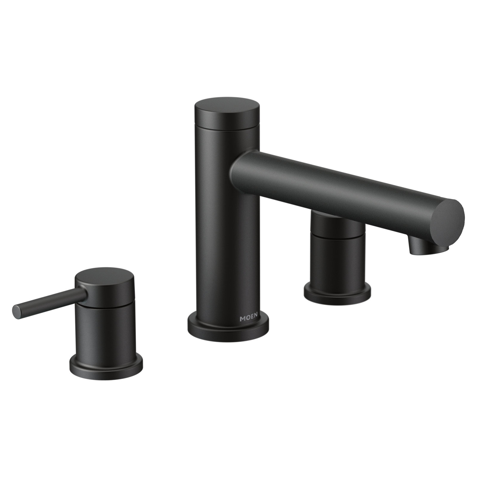 Align Double Handle Deck Mounted Roman Tub Faucet Trim, Matte Black