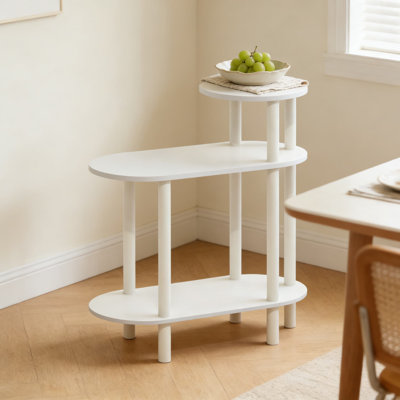 Table d'appoint ovale à 3 niveaux Turn-N-Tube