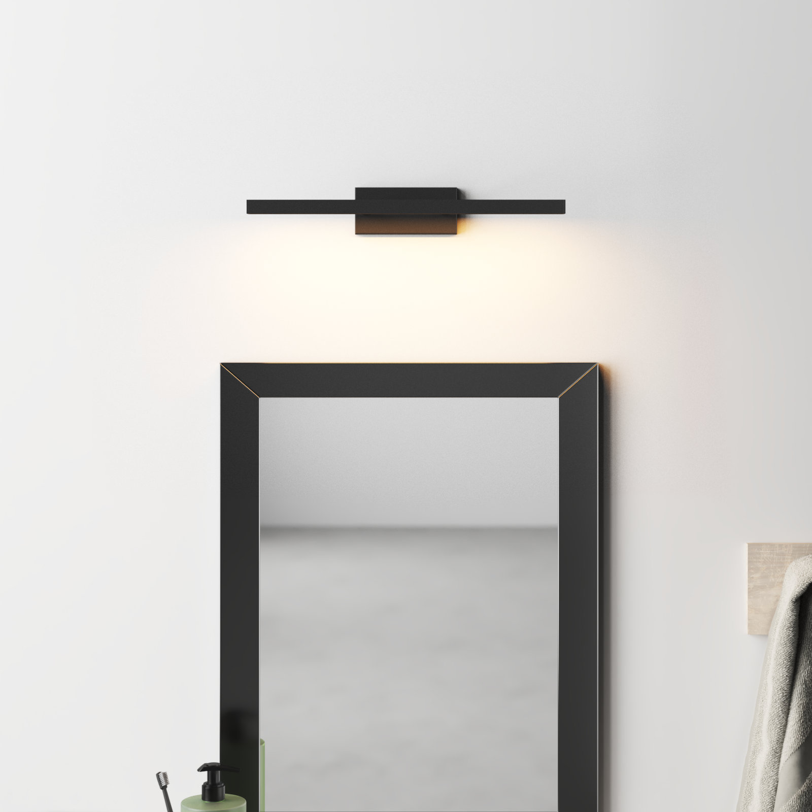 Rochelle Single Light Dimmable Vanity Light, Black, 3000K