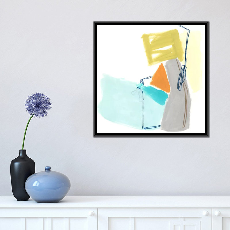 « adagio vii », impression sur toile, H 18 po x l 18 po x P 1,5 po, Toile avec cadre noir, Pas de tapis