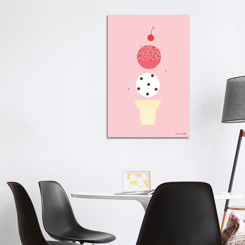 Ice Cream And Cherry II by Ann Kelle - Wrapped Canvas Gallery-Wrapped Canvas Giclée, 101.6 cm H x 66.04 cm W x 1.91 cm D