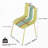 4-Pack Modern Striped Color Block Chairs,Indoor/Outdoor PP Plastic Seat and Sturdy Metal Legs-2078414969