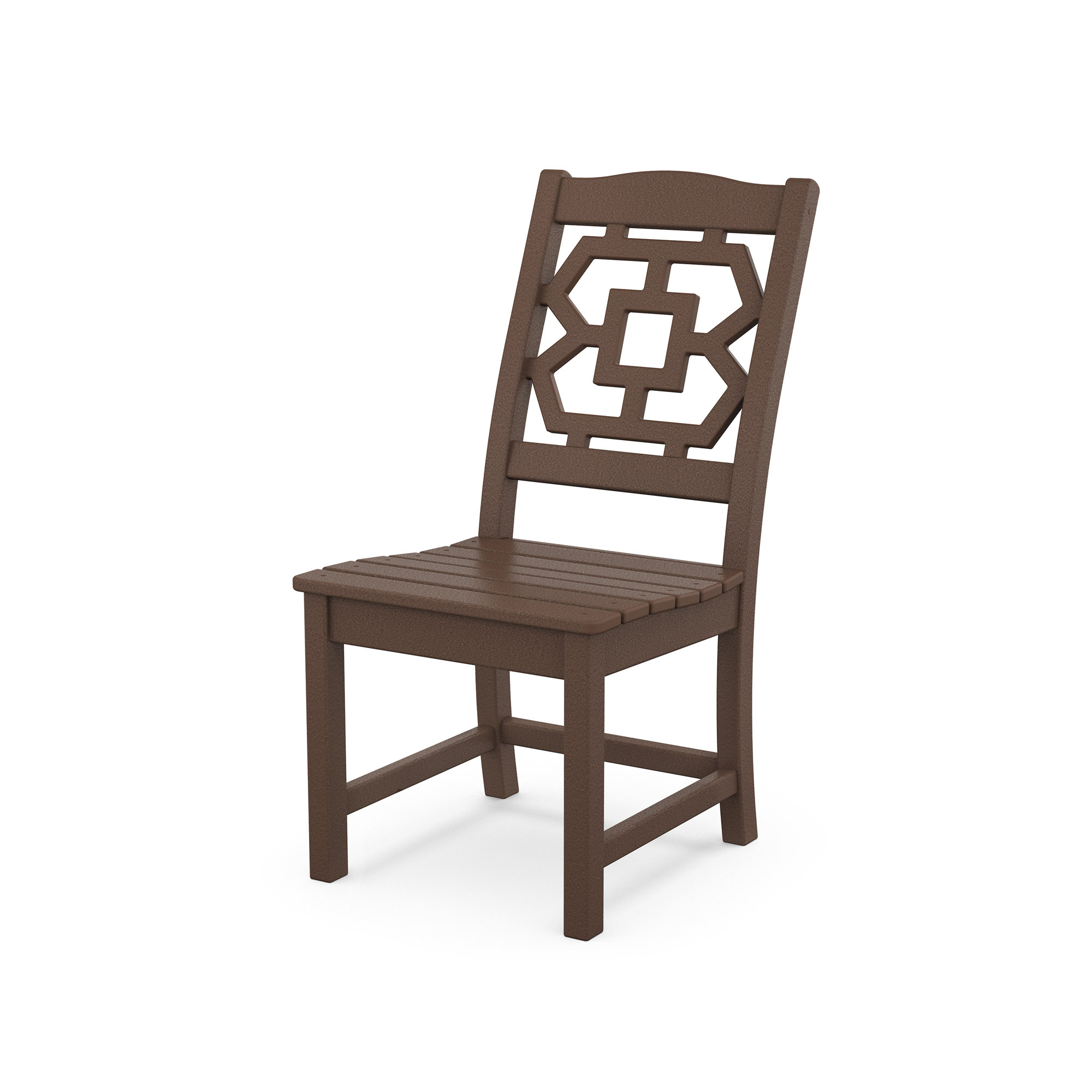 Chinoiserie Outdoor Dining Side Chair, Mahogany