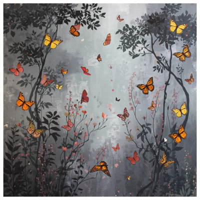 Rideaux de douche Butterflies In Forest