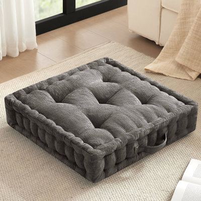Coussin de sol carré en polyester et chenille 24 po x 24 po A²