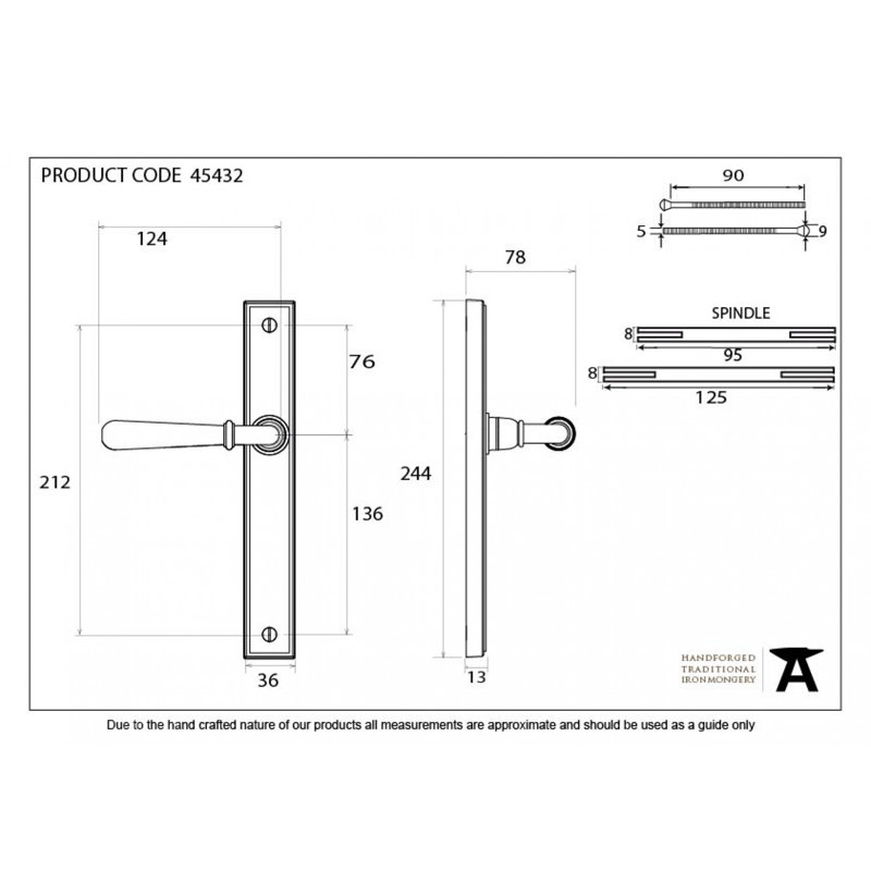 Newbury Door Handle, Polished Bronze